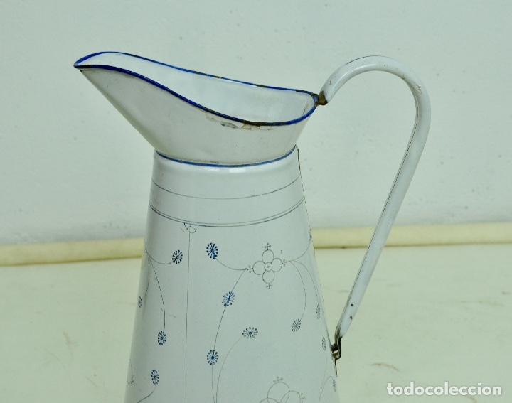 Vintage: Jarra metal esmaltado con dibujos - Foto 8