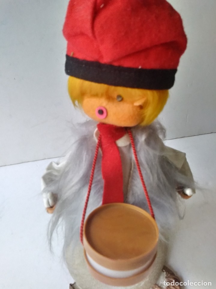 Vintage: mu&ntilde;eco de fieltro tamborilero