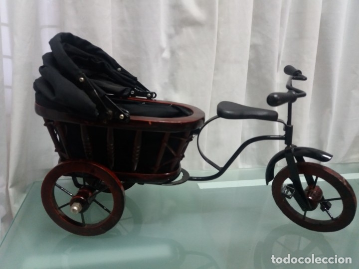 Vintage: TRICICLO FORJA Y MADERA CON CAPOTA - Foto 2