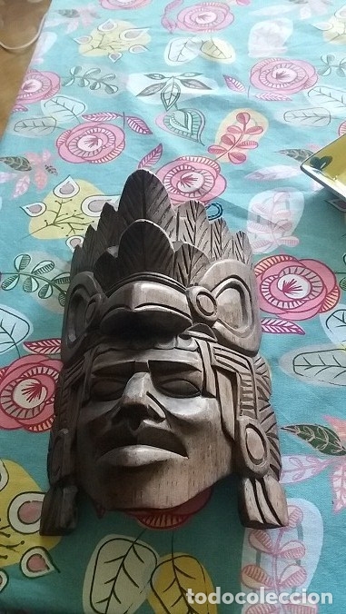 Vintage: CARETA DE GUERRERO MAYA - Foto 3