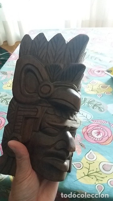 Vintage: CARETA DE GUERRERO MAYA - Foto 4