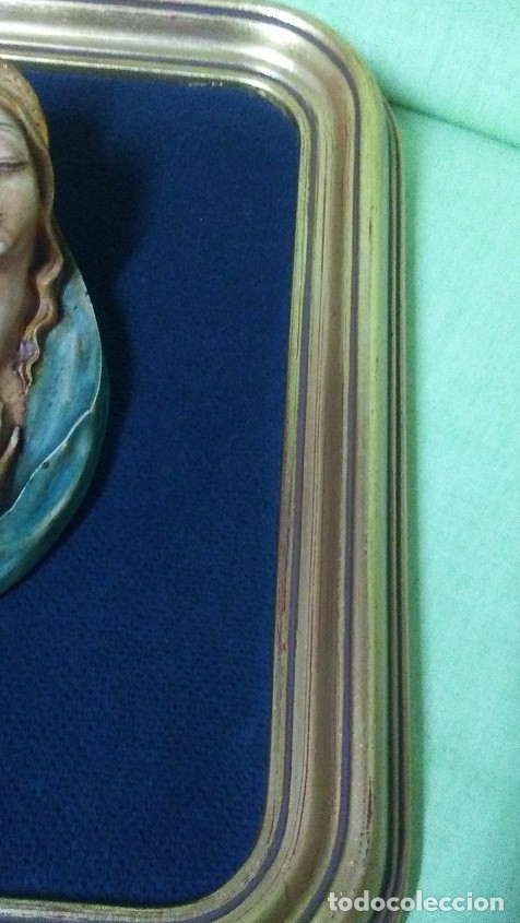 Vintage: CUADRITO VIRGEN / MADERA POLICROMADA - Foto 5