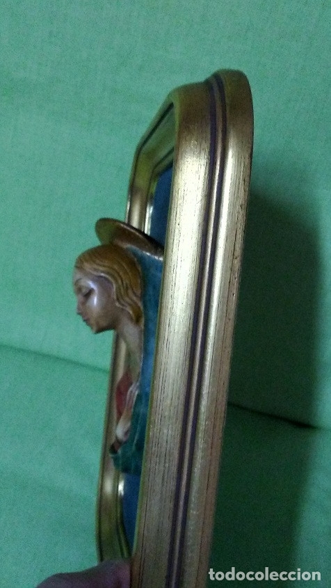Vintage: CUADRITO VIRGEN / MADERA POLICROMADA - Foto 7