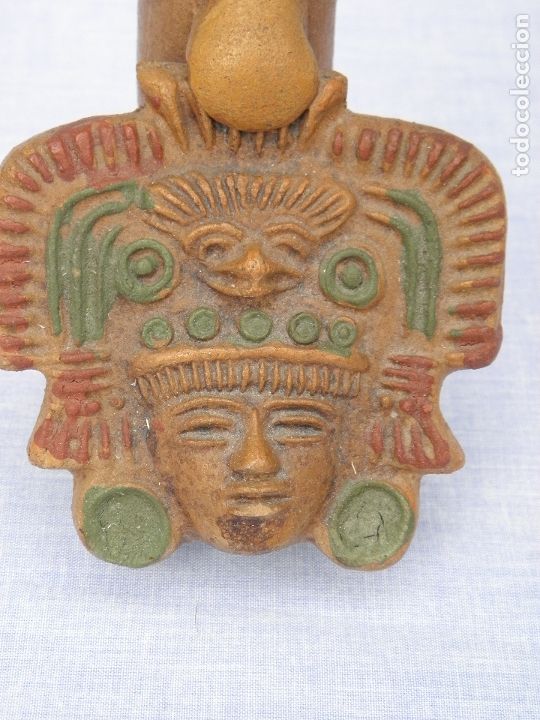 Vintage: Antigua flauta Azteca de cer&aacute;mica - Foto 3