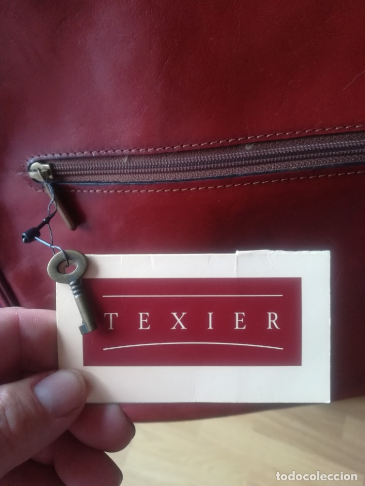 Vintage: Malet&iacute;n portadocumentaci&oacute;n de cuero. Marca Texier. - Foto 5