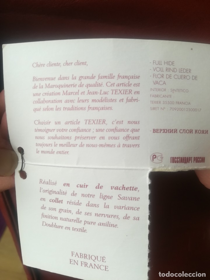 Vintage: Malet&iacute;n portadocumentaci&oacute;n de cuero. Marca Texier. - Foto 6