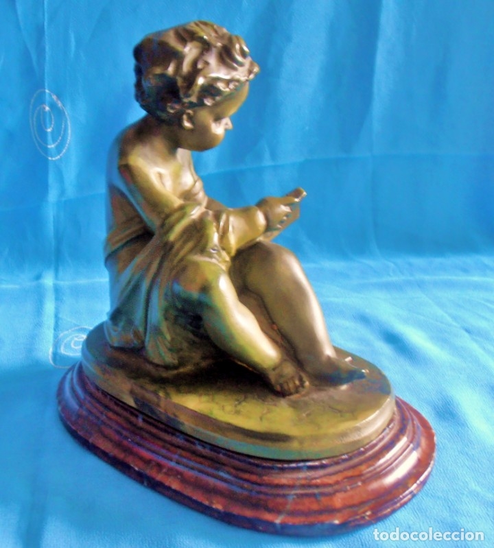 Vintage: FIGURA DE NI&Ntilde;O LEYENDO - Foto 4