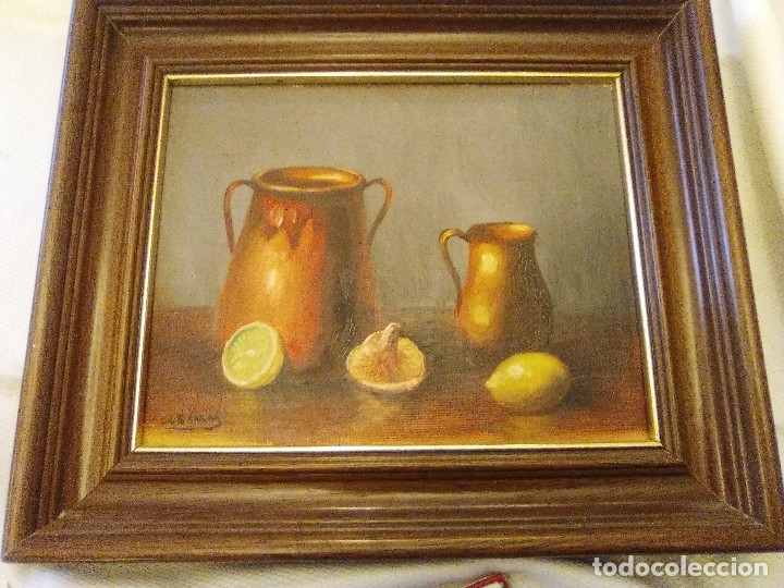 Vintage: CUADRO BODEG&Oacute;N PINTADO SOBRE TELA, FIRMADO