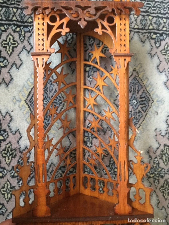 Vintage: HORNACINA DE FILIGRANA DE MADERA - Foto 5