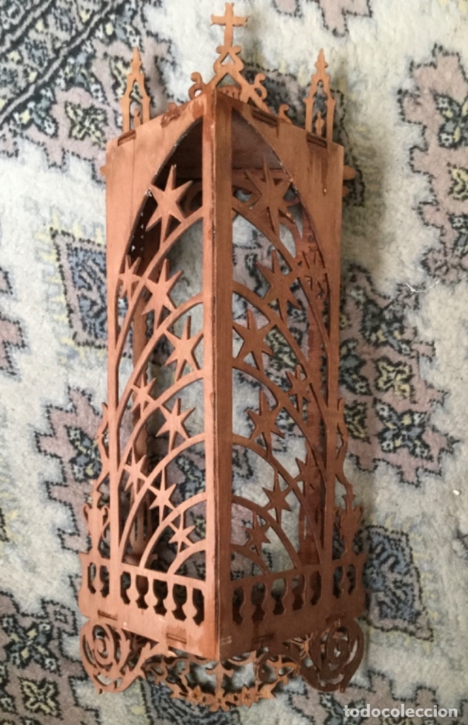 Vintage: HORNACINA DE FILIGRANA DE MADERA - Foto 9