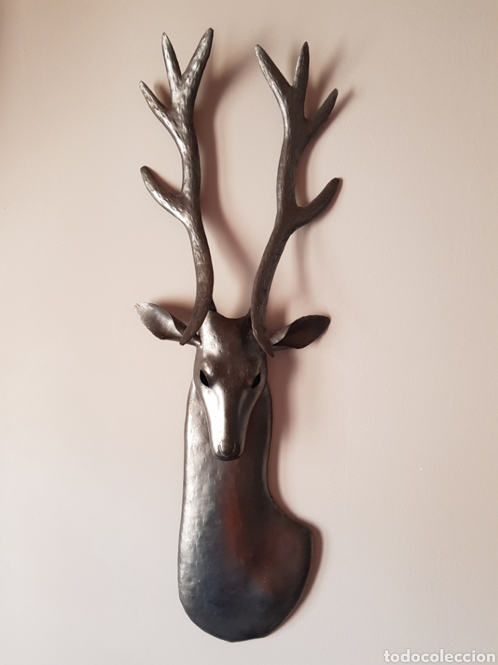 Vintage: RAIMON CASALS I ALSINA ESCULTURA HIERRO REPUJADO PARED CIERVO FORJADO