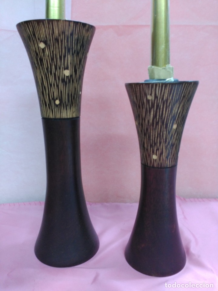 Vintage: J. portavelas de madera. - Foto 2