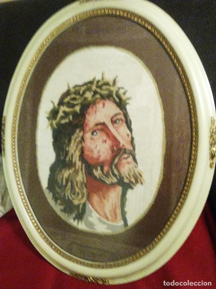 Vintage: CUADRO DE CRISTO EN PUNTO DE CRUZ - Foto 2