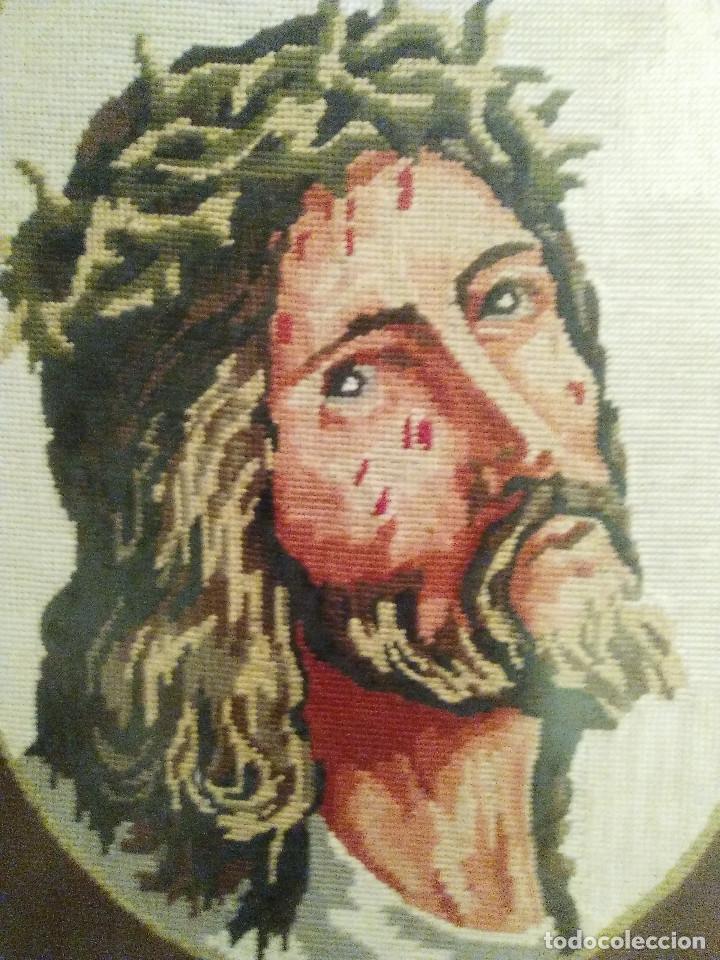 Vintage: CUADRO DE CRISTO EN PUNTO DE CRUZ - Foto 4