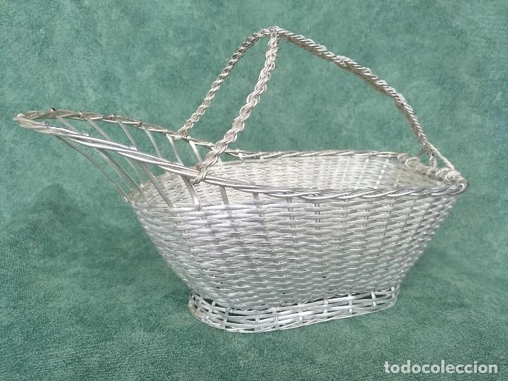 Vintage: CESTA BOTELLERO PLATEADO - Foto 2