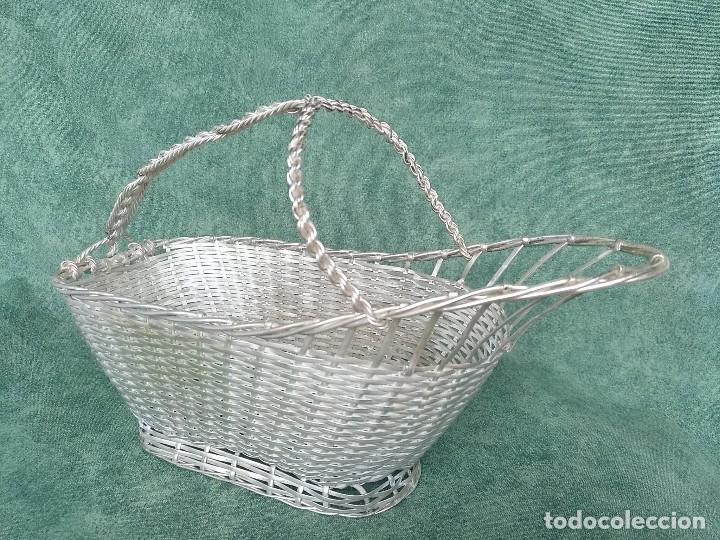 Vintage: CESTA BOTELLERO PLATEADO - Foto 4