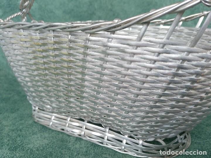 Vintage: CESTA BOTELLERO PLATEADO - Foto 5