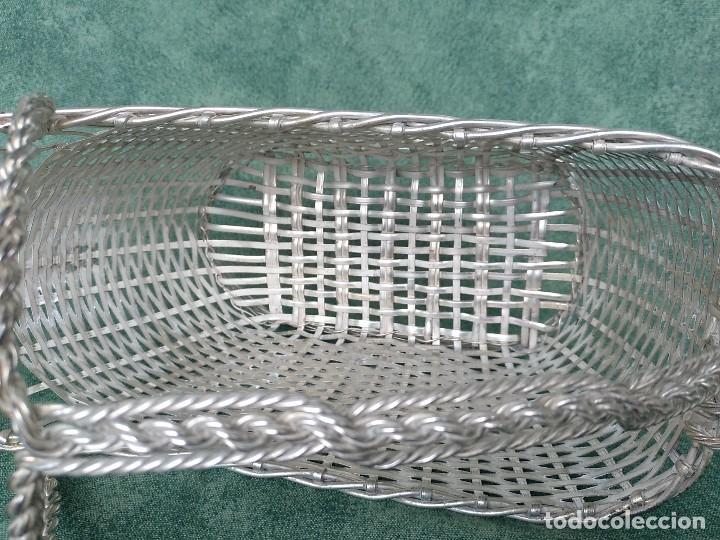 Vintage: CESTA BOTELLERO PLATEADO - Foto 7