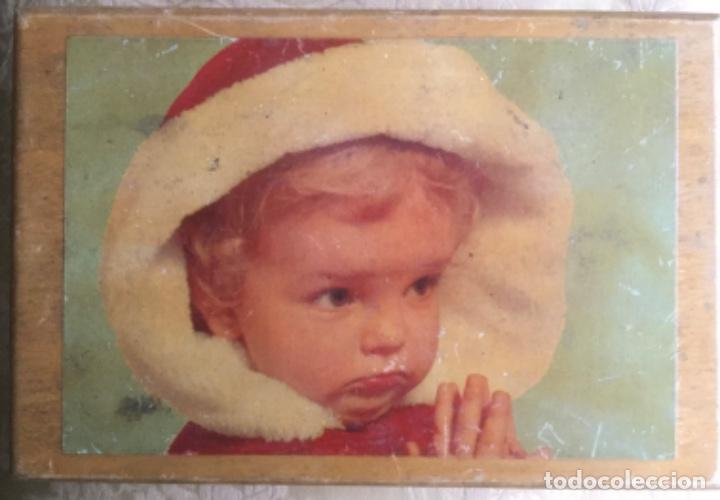 Vintage: CAJA DE MADERA VINTAGE DE NAVIDAD, A&Ntilde;OS 50/60 ST NICOLAS