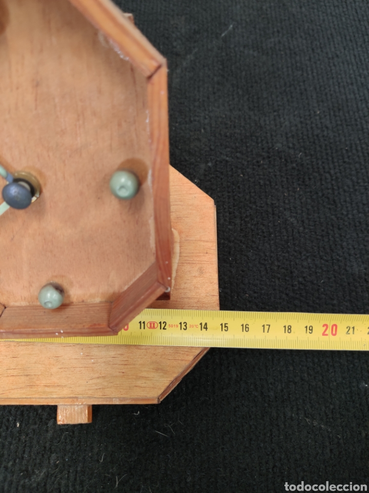 Vintage: ANTIGUO RELOJ DE MADERA CON CAJ&Oacute;N - Foto 4