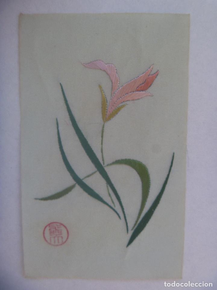Vintage: ANTIGUO DIBUJO CHINO BORDADO , EN TELA