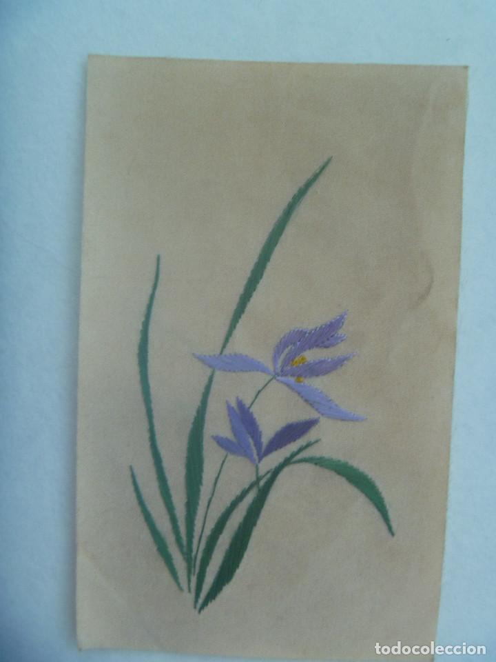 Vintage: ANTIGUO DIBUJO CHINO BORDADO , EN TELA