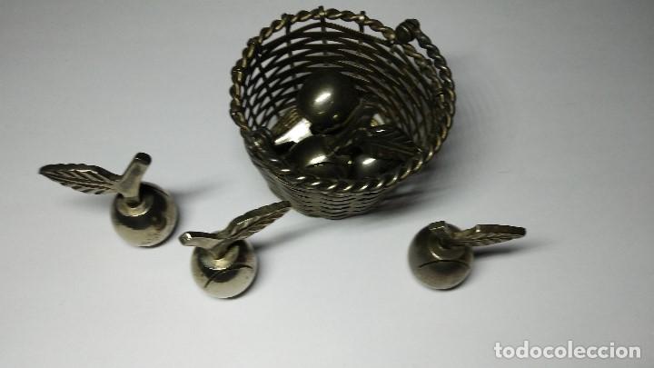 Vintage: CESTO DE PLATA CON CEREZAS - Foto 2