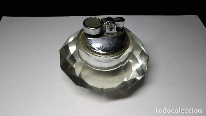 Vintage: MECHERO DE CRISTAL MUY ANTIGUO
