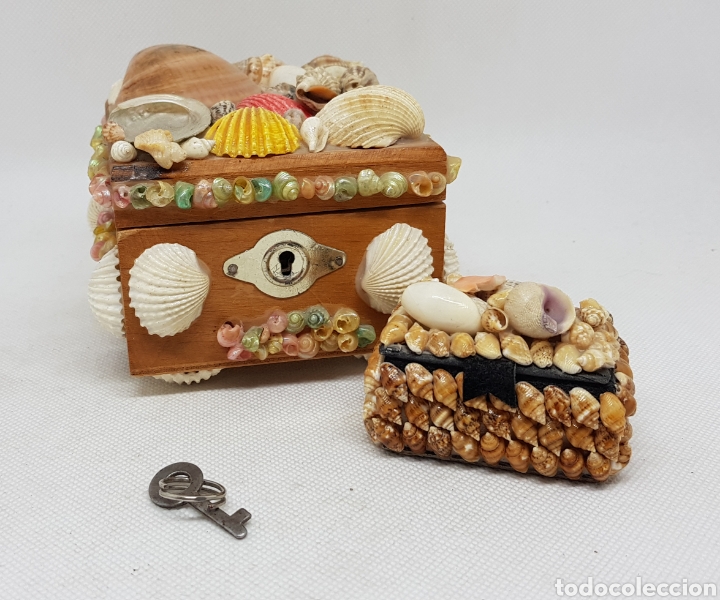 Vintage: Pareja de cajas con conchas - car72 - Foto 1