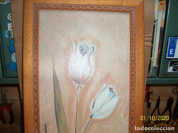 Vintage: CUADRO DE FLORES TULIPANES - Foto 3