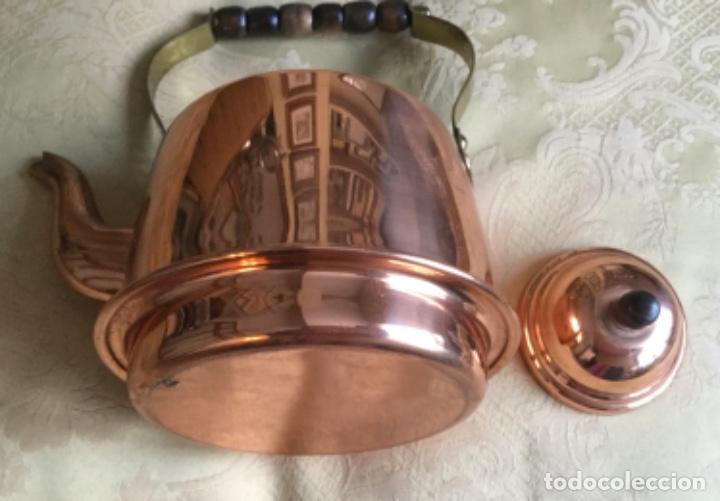 Vintage: TETERA, CAFETERA DE COBRE, LAT&Oacute;N Y MADERA - Foto 12