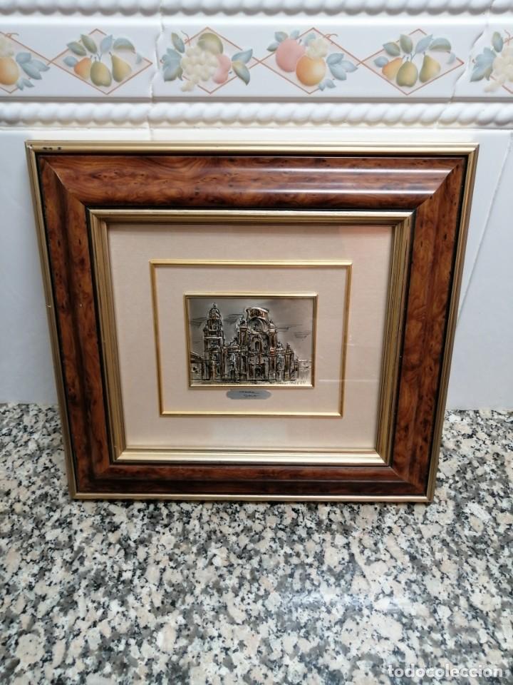 Vintage: ANTIGUO CUADRO PLATA DE LEY CATEDRAL DE MURCIA