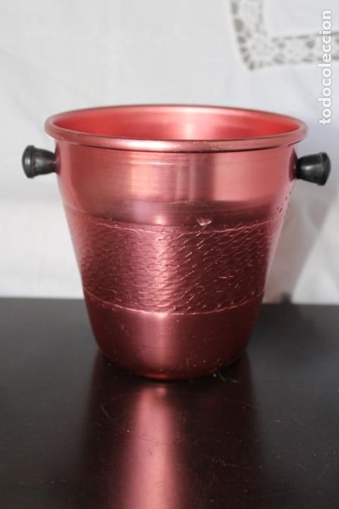 Vintage: CUBITERA VINTAGE METALIZADA EN ROSA DE ALUMINIO MADE IN SPAIN A&Ntilde;OS 60