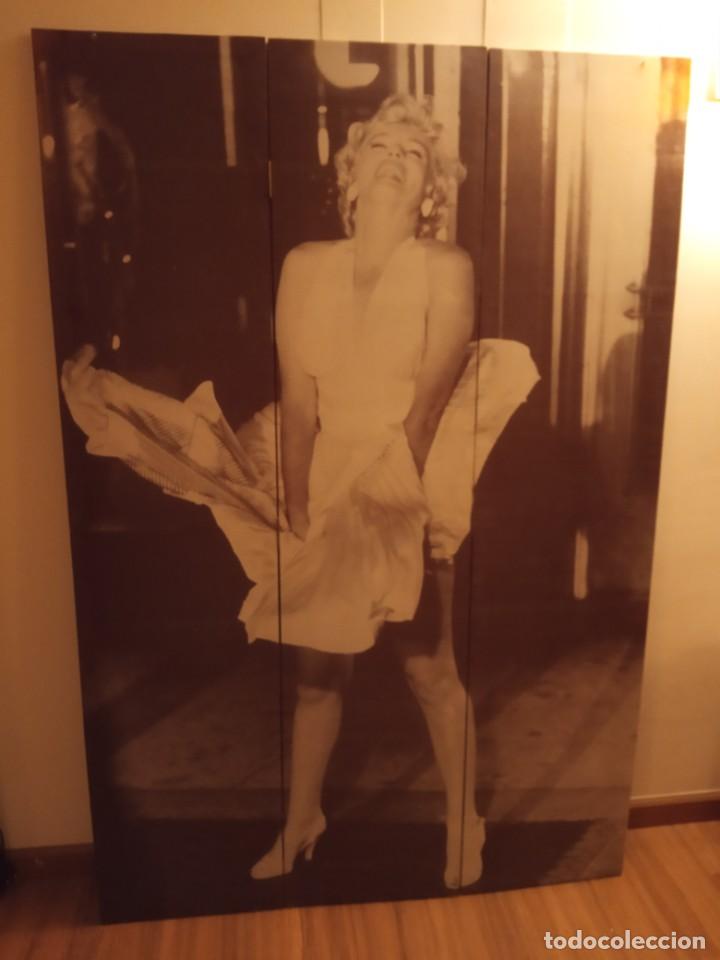 Vintage: CUADRO BIOMBO DE TRES HOJAS DE MARILYN MONROE - Foto 2