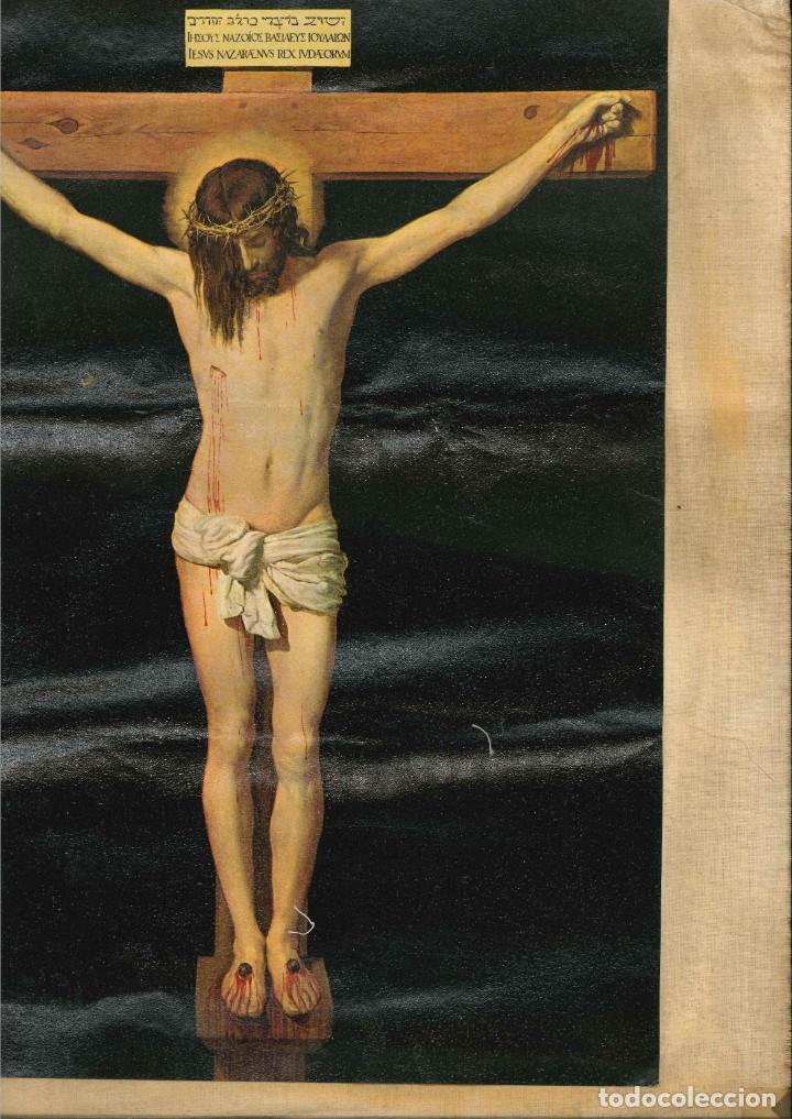 Vintage: CRISTO CRUZ  TELA  A&Ntilde;O 60 CREACIONES D&acute;ANGEL  EL CRISTO DE VELAZQUEZ  MEDIDAS 40 X 47