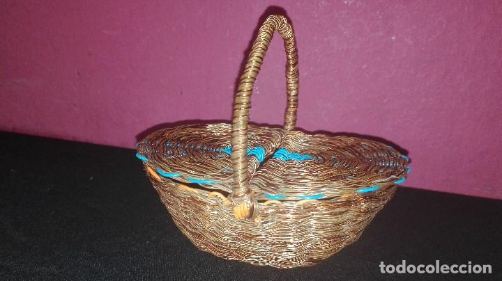 Vintage: JOYERO CESTA DE HILO DE COBRE - Foto 1
