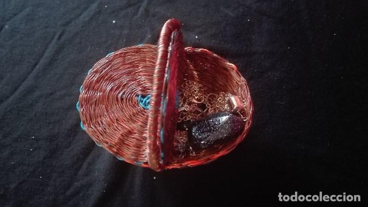 Vintage: JOYERO CESTA DE HILO DE COBRE - Foto 4
