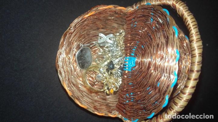 Vintage: JOYERO CESTA DE HILO DE COBRE - Foto 5