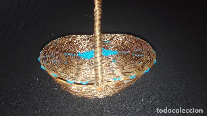 Vintage: JOYERO CESTA DE HILO DE COBRE - Foto 7