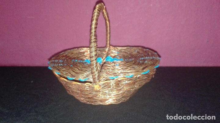 Vintage: JOYERO CESTA DE HILO DE COBRE - Foto 8