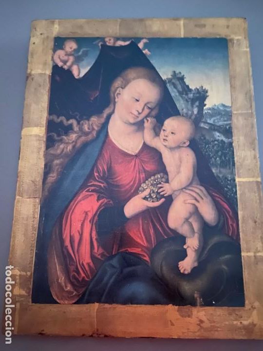 Vintage: CUADRO VIRGEN CON NI&Ntilde;O - Foto 1