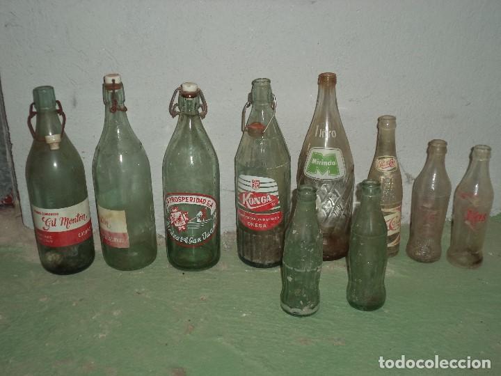 Vintage: Lote de botellas de Cristal antiguas
