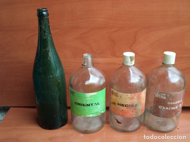 Vintage: Lote de botellas de Cristal antiguas Agua con gas y Colonia litro