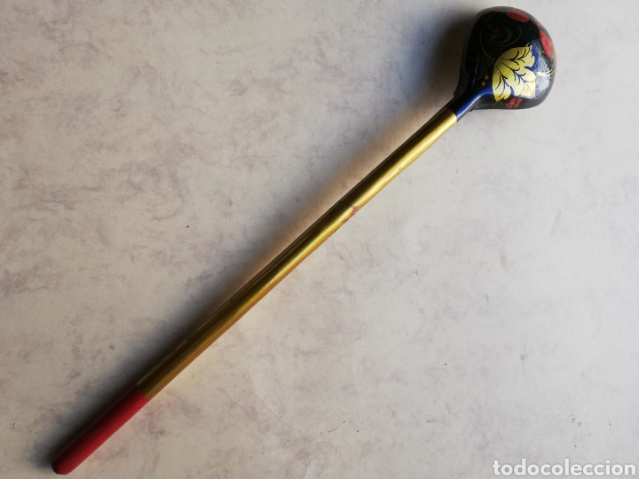 Vintage: Gran cuchara rusa - madera de balsa pintada a mano - Foto 2