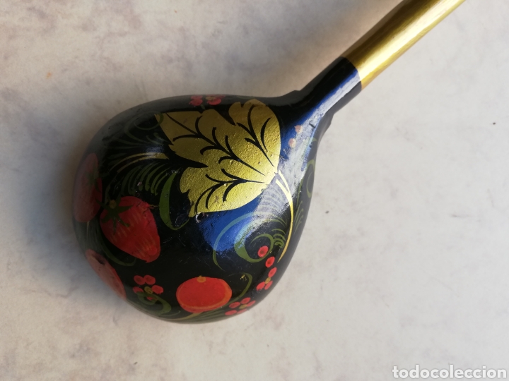 Vintage: Gran cuchara rusa - madera de balsa pintada a mano - Foto 4