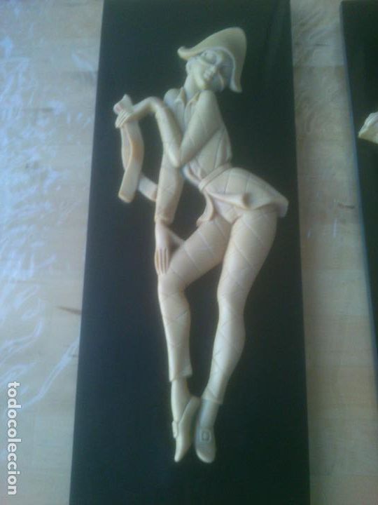 Vintage: PAREJA DE ARLEQUINES PARA PARED - Foto 5
