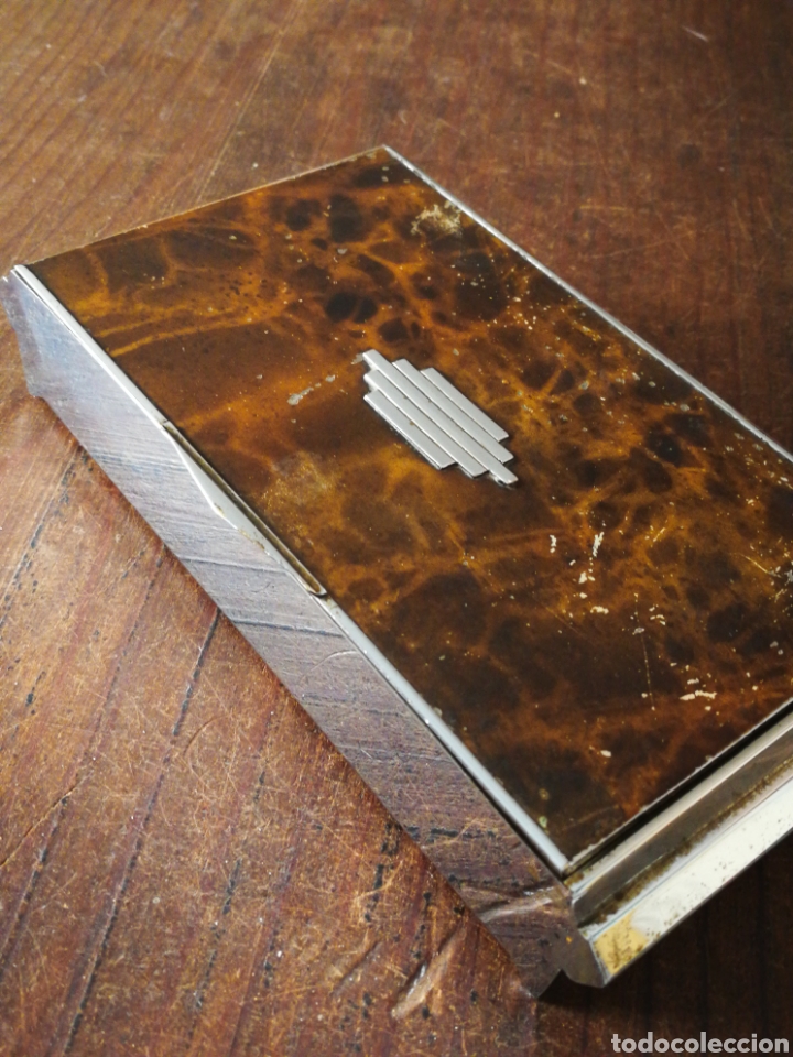 Vintage: CAJA JOYERO METALICO Y MADERA VINTAGE A&Ntilde;OS 70's,17'5x9CM.