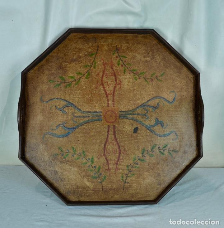 Vintage: Bandeja octogonal pintada - Foto 4