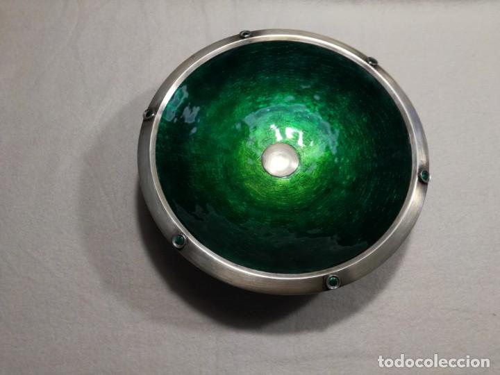 Vintage: Centro de mesa en esmalte y plata de ley