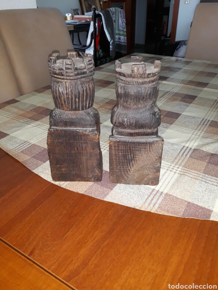 Vintage: Apoyalibros en madera. - Foto 2